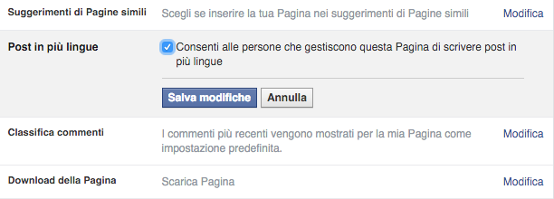 Facebook pagine multilingua 3 per chi lavora sui social